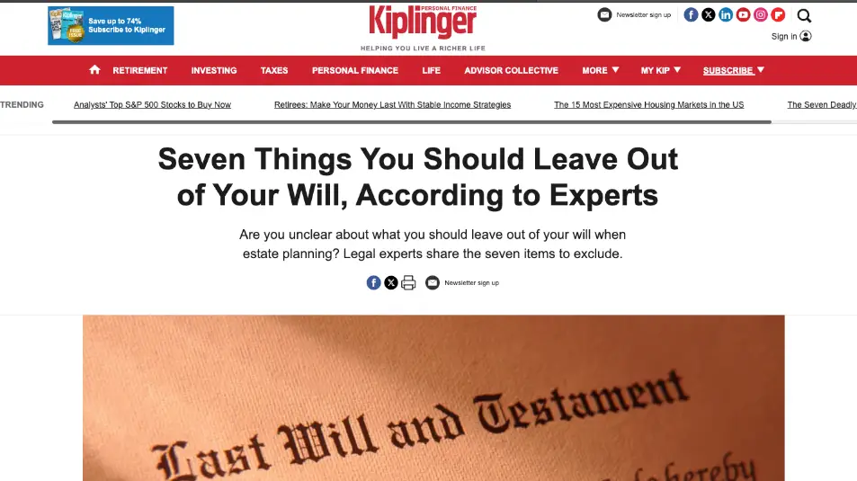 Seven Things to Leave Out of Your Will